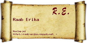 Raab Erika névjegykártya